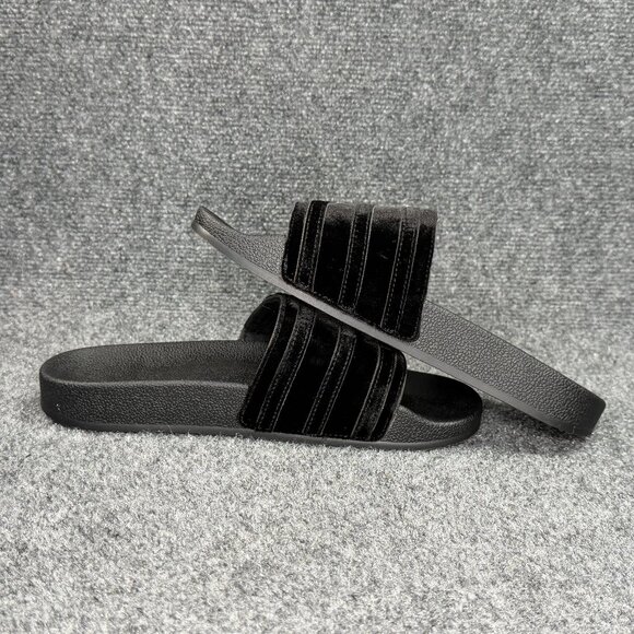 Adidas Adilette Slide Sandals Women's Size 8 Black Gold Metallic Summer Pool - Picture 7 of 11